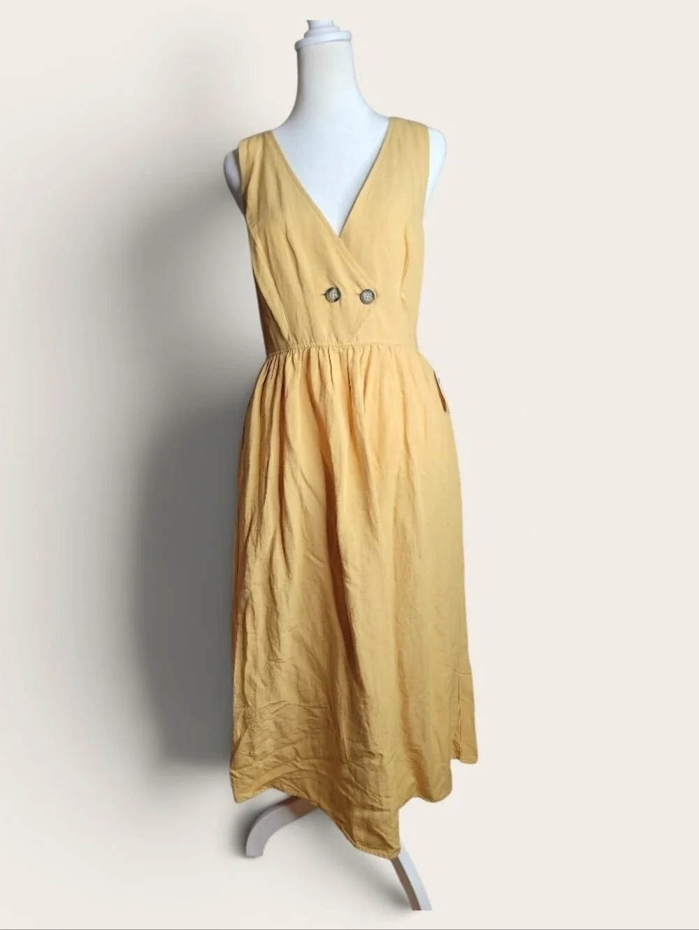 zara linen yellow dress Dresses for Women